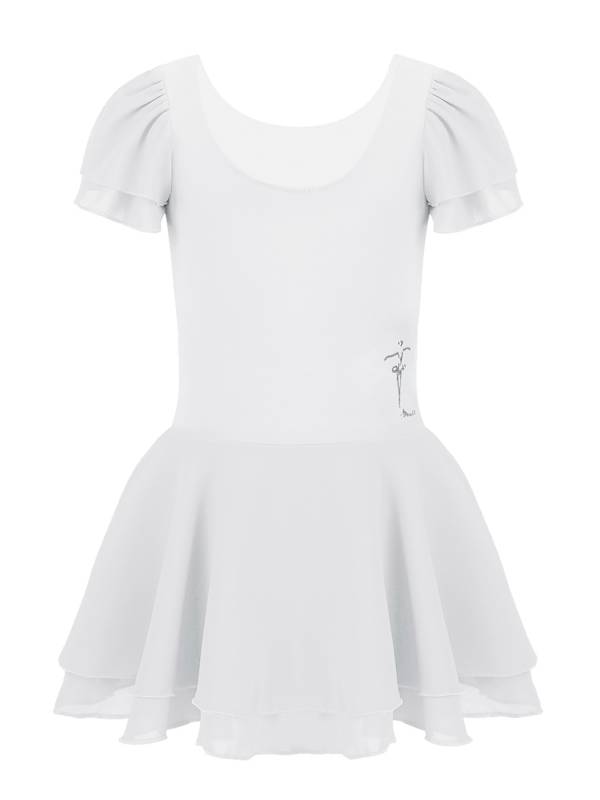 Kids Girls Short Sleeve Tutu Ballet Dance Leotard Dress thumb