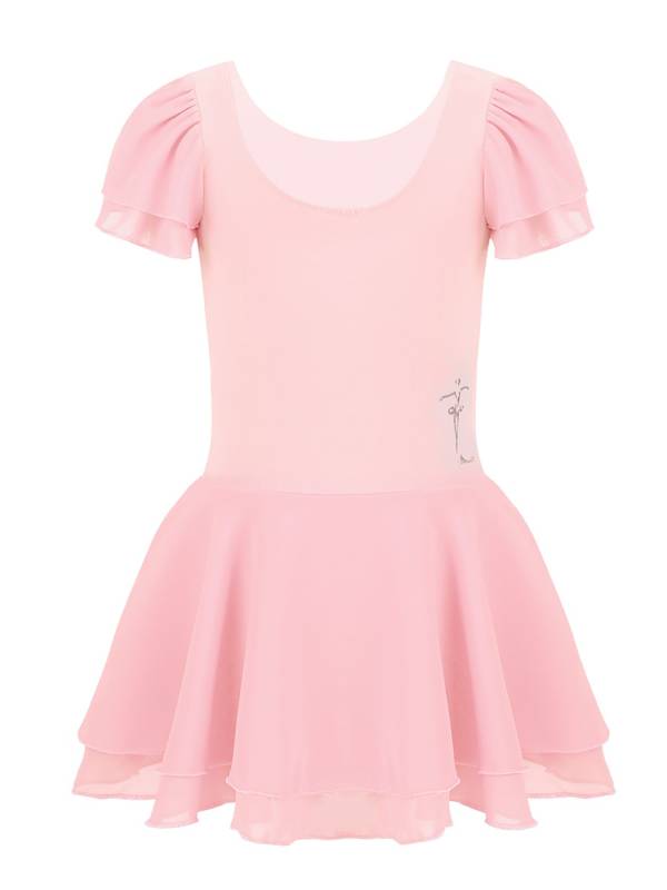 Kids Girls Short Sleeve Tutu Ballet Dance Leotard Dress thumb