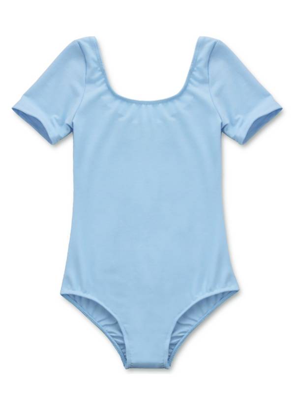 Kids Girls Short Sleeves Stretchy Gym Ballet Dance Leotard thumb