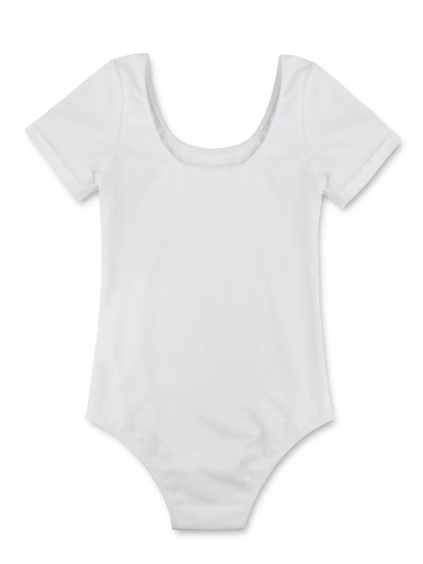 Kids Girls Short Sleeves Stretchy Gym Ballet Dance Leotard thumb
