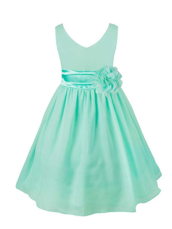 Toddler/Kids Girls Flower and Bowknot Ball Gown Chiffon Dress thumb