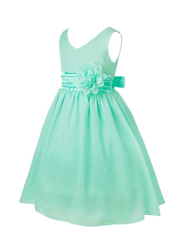 Toddler/Kids Girls Flower and Bowknot Ball Gown Chiffon Dress thumb