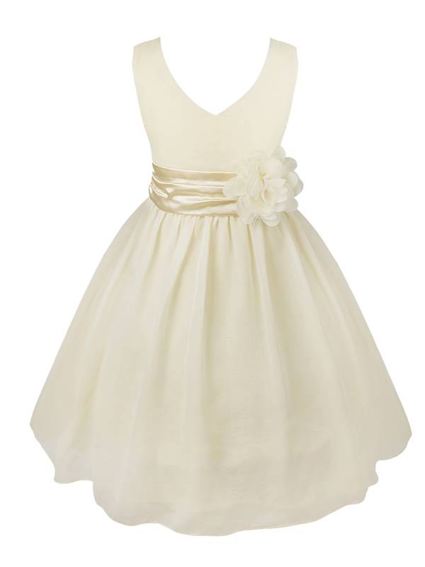 Toddler/Kids Girls Flower and Bowknot Ball Gown Chiffon Dress thumb