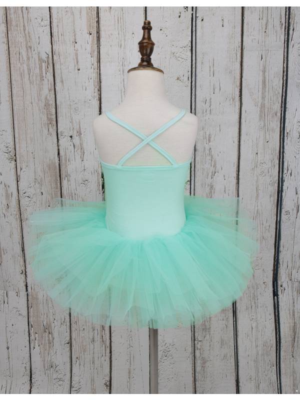 Kids Girls Sequined Ballet Dance Leotard Tutu Dress thumb