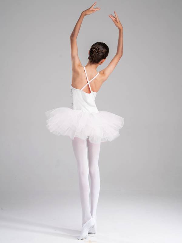 Kids Girls Sequined Ballet Dance Leotard Tutu Dress thumb