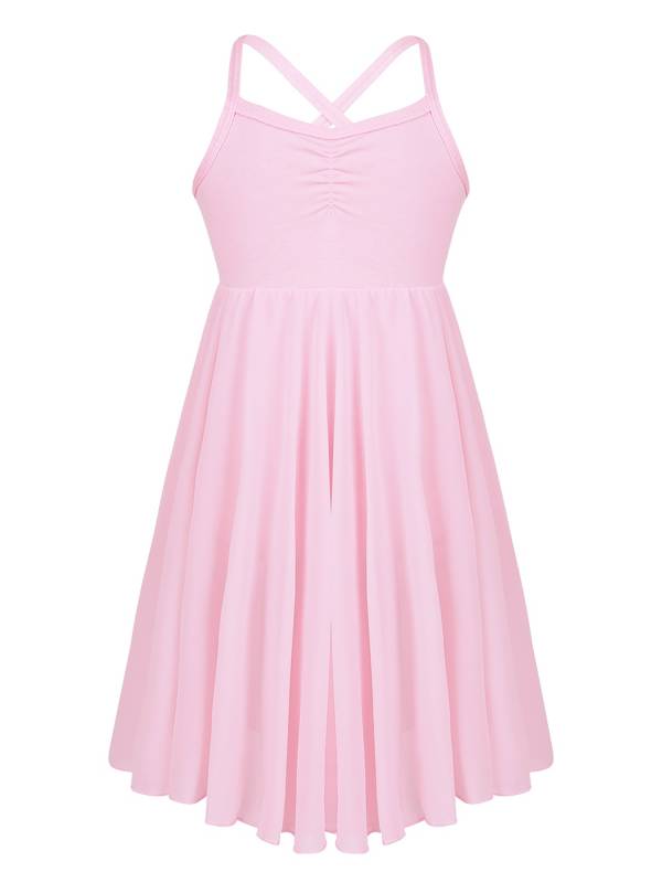 Kids Girls Sleeveless Chiffon Ballet Dance Leotard Dress thumb
