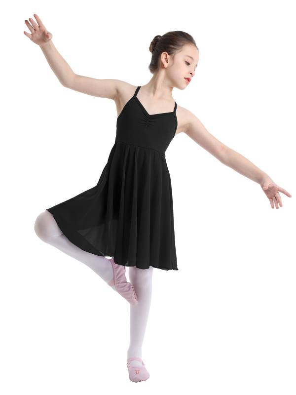 Kids Girls Sleeveless Chiffon Ballet Dance Leotard Dress thumb
