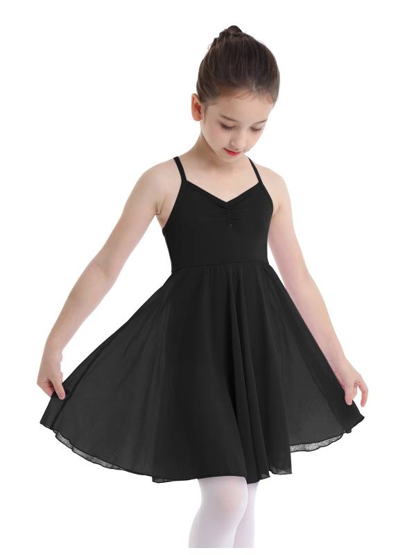 Kids Girls Sleeveless Chiffon Ballet Dance Leotard Dress thumb