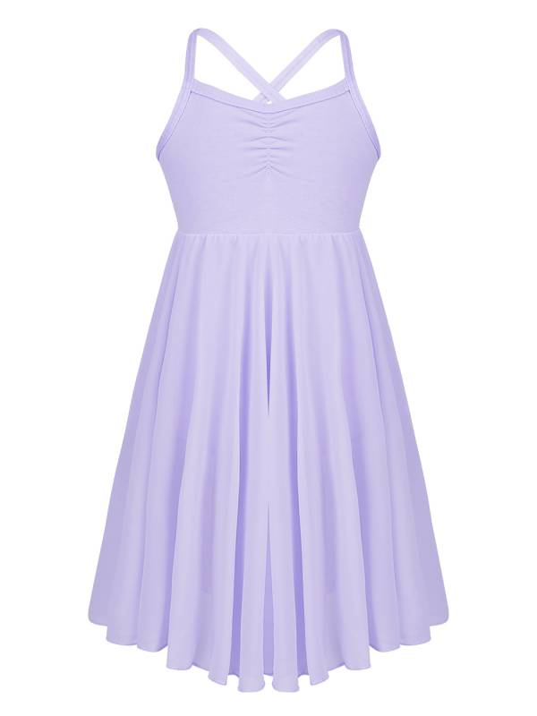 Kids Girls Sleeveless Chiffon Ballet Dance Leotard Dress thumb