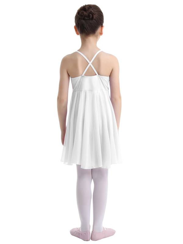 Kids Girls Sleeveless Chiffon Ballet Dance Leotard Dress thumb
