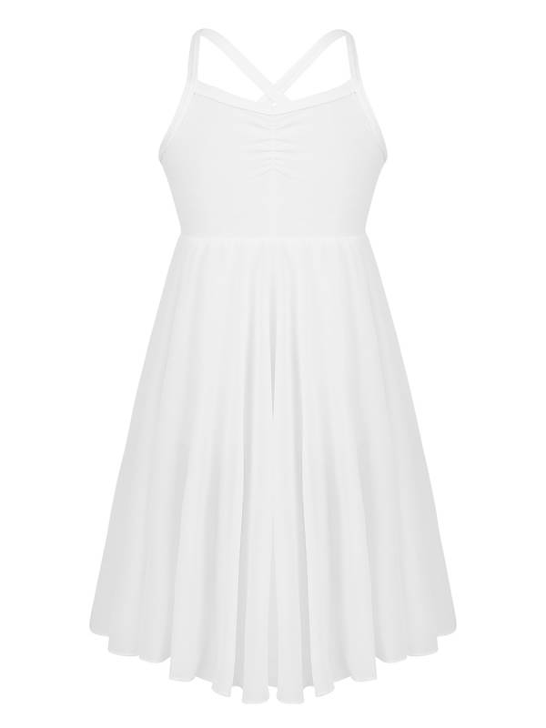 Kids Girls Sleeveless Chiffon Ballet Dance Leotard Dress thumb