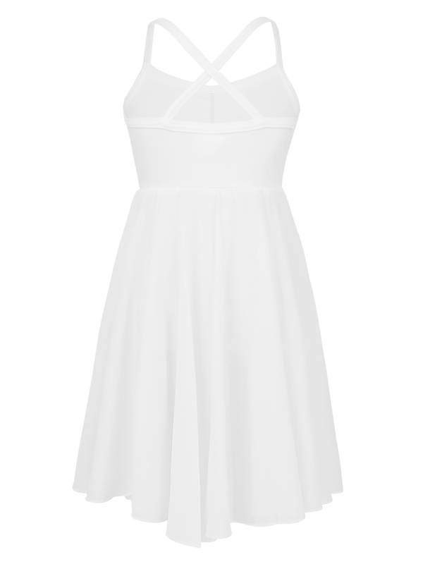 Kids Girls Sleeveless Chiffon Ballet Dance Leotard Dress thumb
