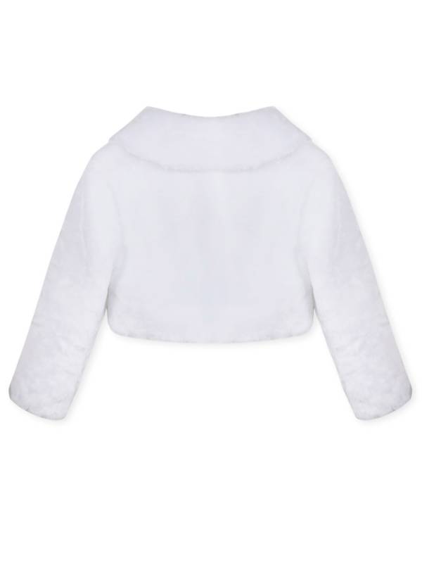 Girls Faux Fur Long Sleeve Coat Wedding Birthday Party Jacket thumb