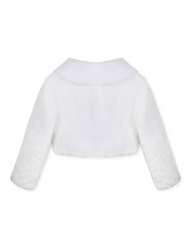 Girls Faux Fur Long Sleeve Coat Wedding Birthday Party Jacket thumb