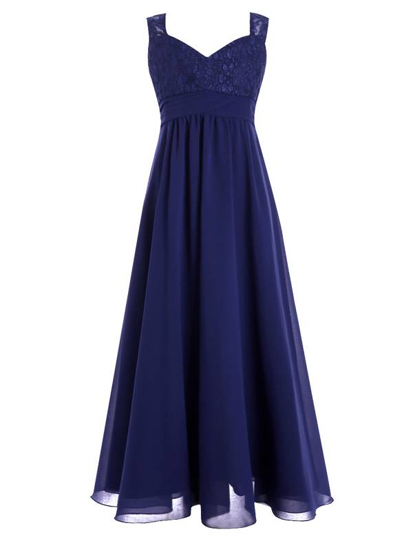 Toddler/Kids Girls Chiffon Lace High-Waist Dress thumb