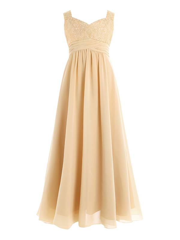 Toddler/Kids Girls Chiffon Lace High-Waist Dress thumb