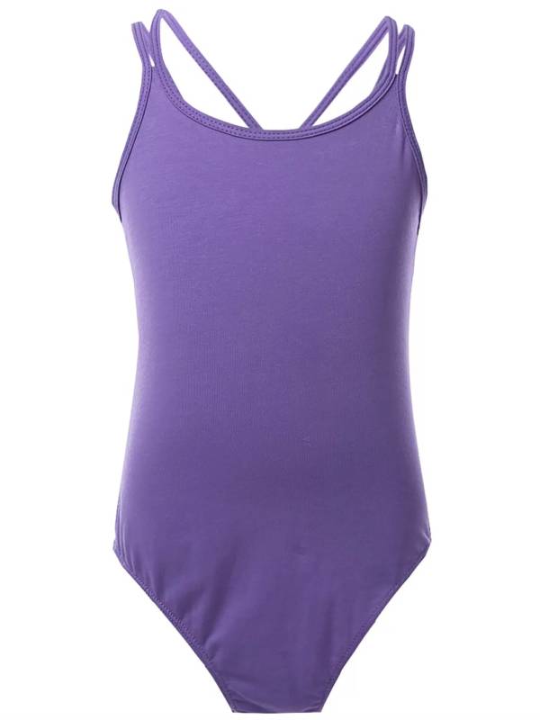 Kids Girls Sleeveless Crisscross Back Gymnastics Dance Leotard thumb