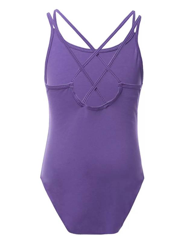 Kids Girls Sleeveless Crisscross Back Gymnastics Dance Leotard thumb