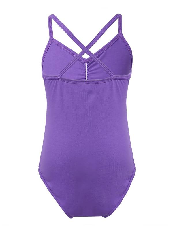 Kids Girls Spaghetti Strap Criss Cross Ballet Dance Leotard thumb