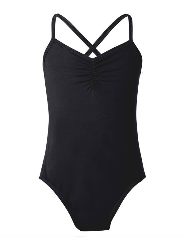 Kids Girls Spaghetti Strap Criss Cross Ballet Dance Leotard thumb