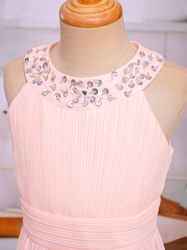 Toddler/Kids Girls Sequin Chiffon Maxi Party Dress thumb