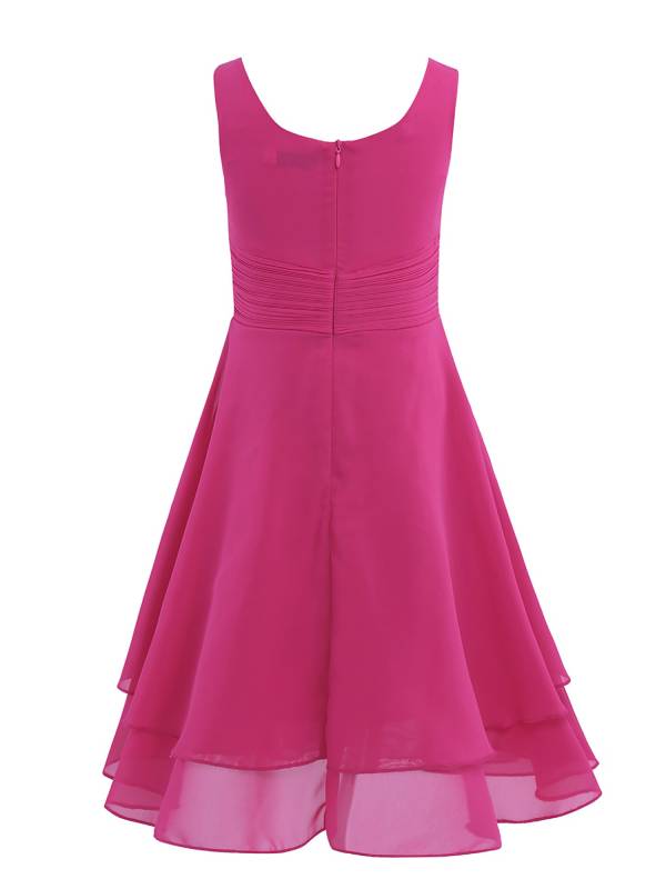 Toddler/Kids Girls Chiffon Knotted Waist Party Dress thumb