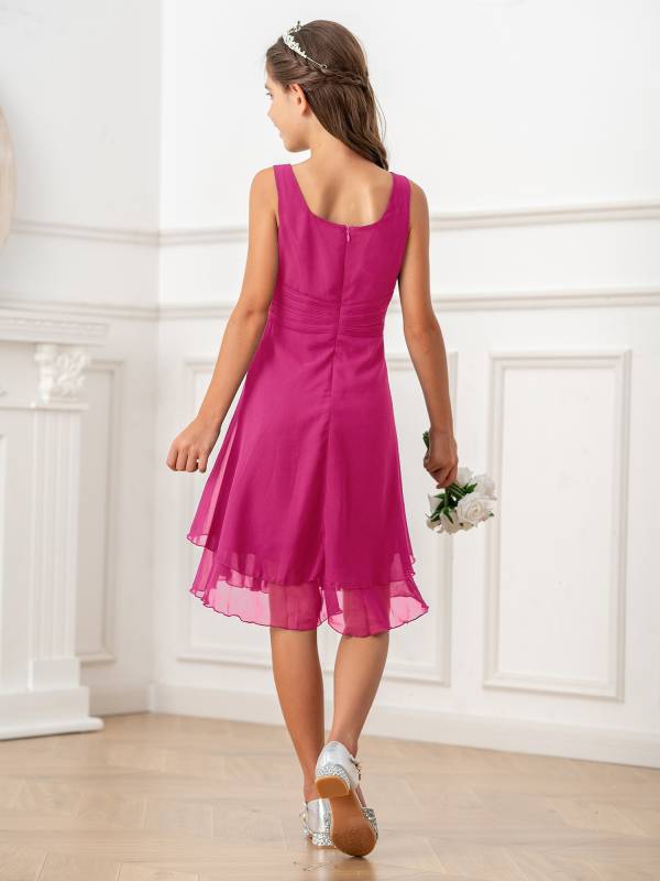 Toddler/Kids Girls Chiffon Knotted Waist Party Dress thumb