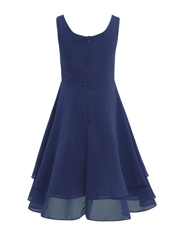 Toddler/Kids Girls Chiffon Knotted Waist Party Dress thumb