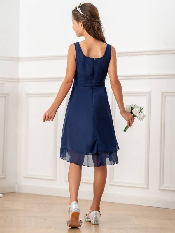 Toddler/Kids Girls Chiffon Knotted Waist Party Dress thumb