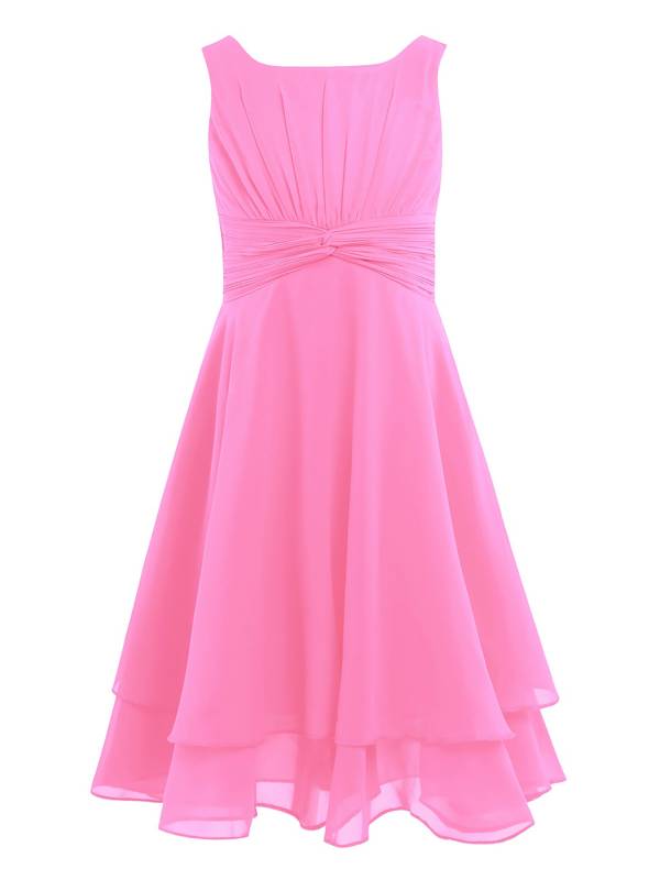 Toddler/Kids Girls Chiffon Knotted Waist Party Dress thumb
