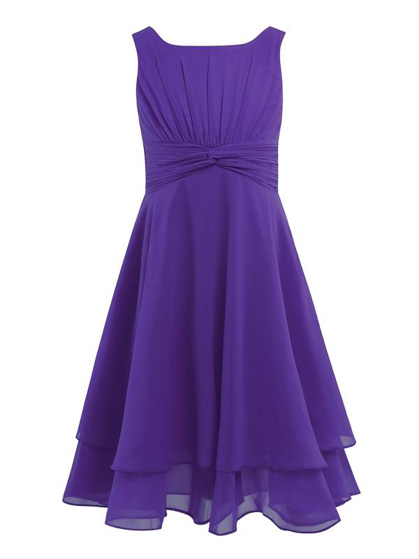 Toddler/Kids Girls Chiffon Knotted Waist Party Dress thumb