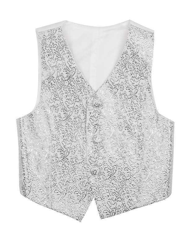Kids Boys Sleeveless Glossy Gentleman Formal Vest thumb