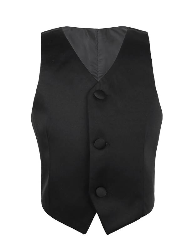 Kids Boys Sleeveless Glossy Gentleman Formal Vest thumb