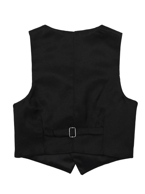 Kids Boys Sleeveless Glossy Gentleman Formal Vest thumb
