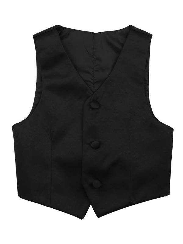 Kids Boys Sleeveless Glossy Gentleman Formal Vest thumb