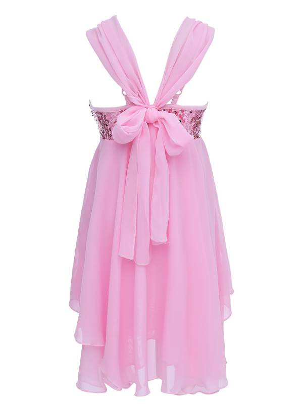Kids Girls Chiffon Sequins Ballet Dance Leotard Dress thumb
