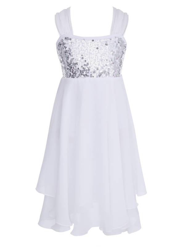Kids Girls Chiffon Sequins Ballet Dance Leotard Dress thumb