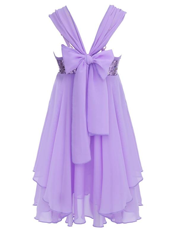 Kids Girls Chiffon Sequins Ballet Dance Leotard Dress thumb