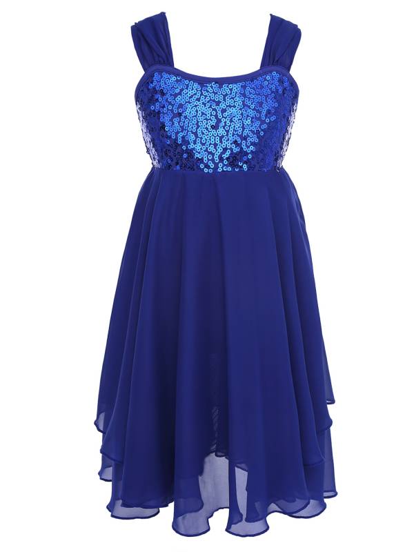 Kids Girls Chiffon Sequins Ballet Dance Leotard Dress thumb