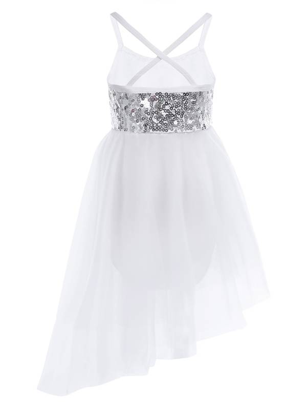 Kids Girls Sequins Tulle Ballet Dance Gymnastics Leotard Dress thumb