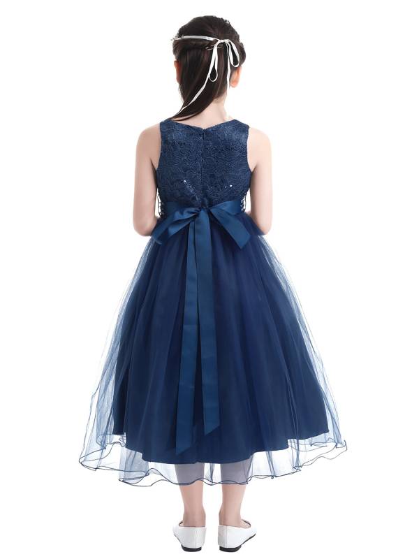 Toddler/Kids Girls Sequined Lace Mesh Flower Girl Dress thumb