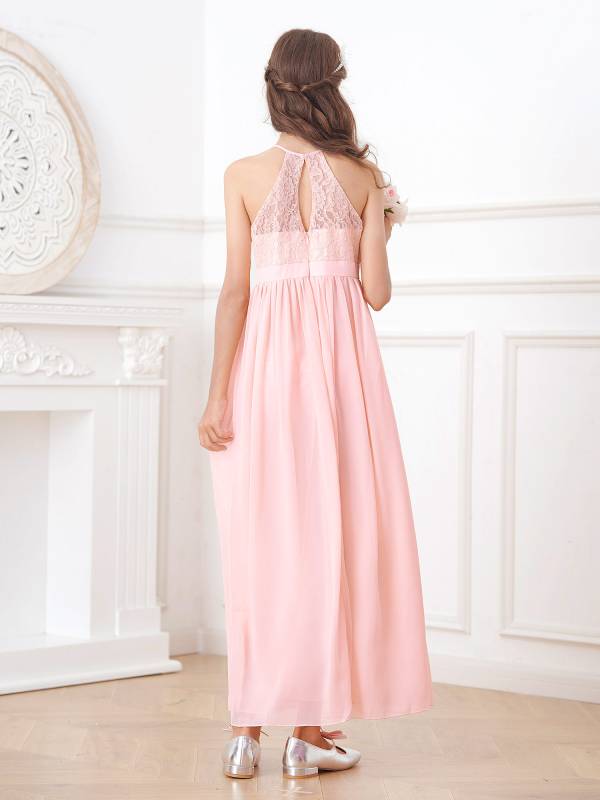 Toddler/Kids Girls Lace Chiffon Junior Bridesmaid Dress thumb