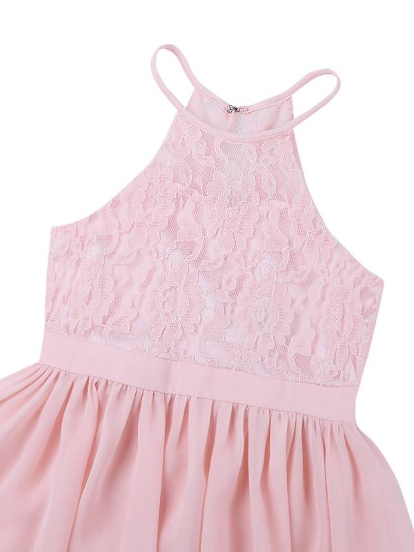Toddler/Kids Girls Lace Chiffon Junior Bridesmaid Dress thumb