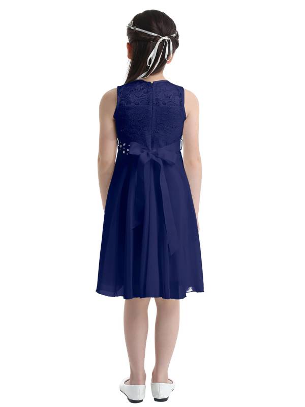 Girls Sequined Lace Chiffon Flower Girls Dresses thumb