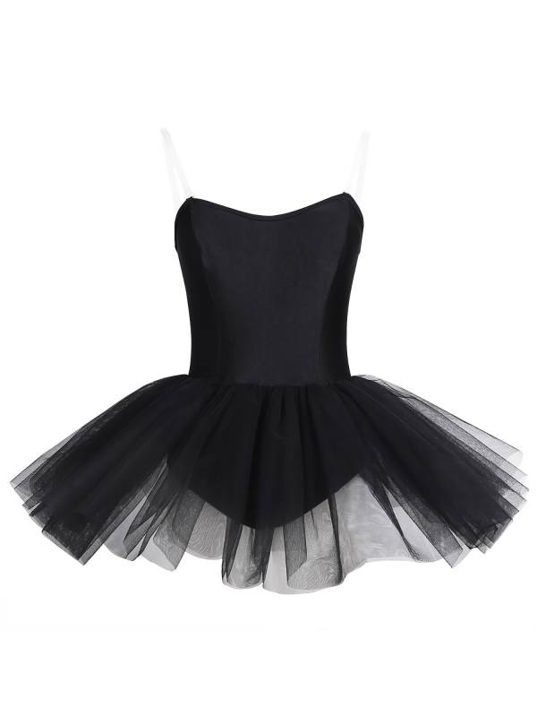 Women Strapless Built In Shelf Bra Ballet Tutu Leotard Dress thumb