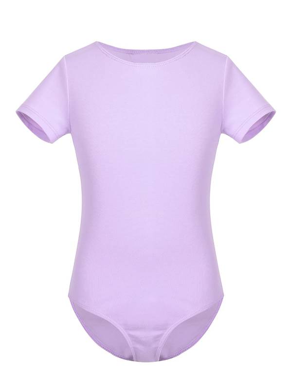 Girls 2pcs Cotton Short Sleeves Ballet Dance Leotard with Skirt Set thumb