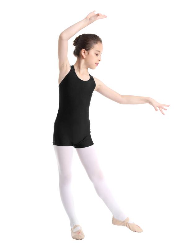 Kids Girls Sleeveless Criss Cross Gymnastics Leotard thumb