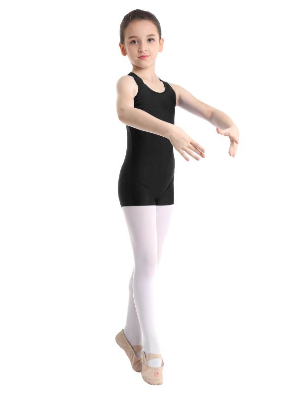 Kids Girls Sleeveless Criss Cross Gymnastics Leotard thumb