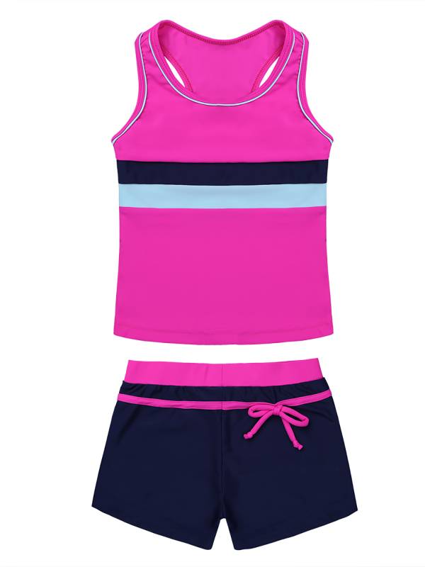 Girls Two Pieces Swim Tanks and Shorts Beachwear Set thumb