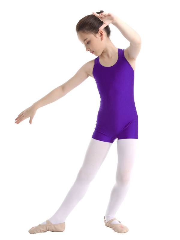 Kids Girls Sleeveless Criss Cross Gymnastics Leotard thumb
